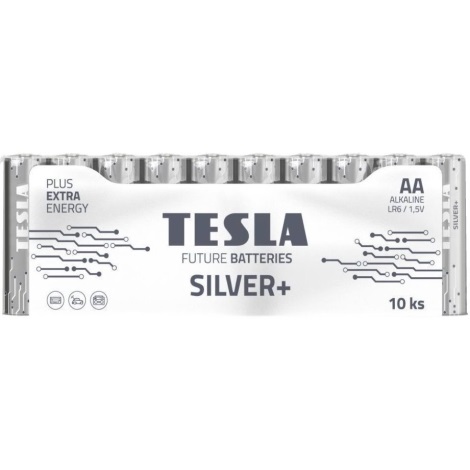 Tesla Batteries - 10 ks Alkalická baterie AA SILVER+ 1,5V 2900 mAh