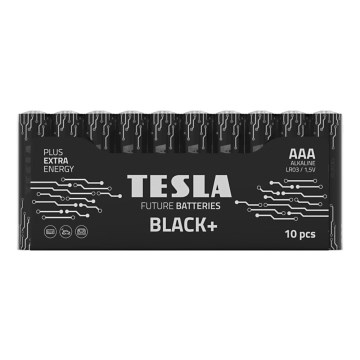 Tesla Batteries - 10 ks Alkalická baterie AAA BLACK+ 1,5V 1200 mAh