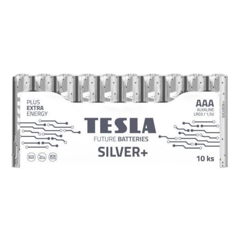 Tesla Batteries - 10 ks Alkalická baterie AAA SILVER+ 1,5V 1300 mAh