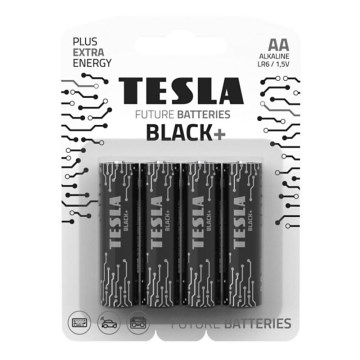 Tesla Batteries - 4 ks Alkalická baterie AA BLACK+ 1,5V 2800 mAh