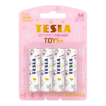 Tesla Batteries - 4 ks Alkalická baterie AA TOYS+ 1,5V 2900 mAh