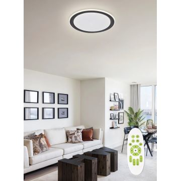 Top Light - LED Stmívatelné stropní svítidlo NORMAN LED/60W/230V pr. 49 cm černá + dálkové ovládání