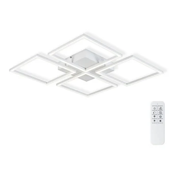 Top Light - LED Stmívatelný přisazený lustr RIVIERA 4xLED/16,25W/230V hranatý bílá + dálkové ovládání