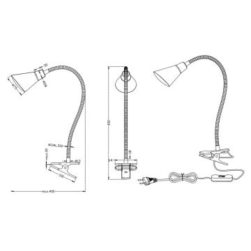 Trio - LED Lampa s klipem PRETO LED/4,1W/230V