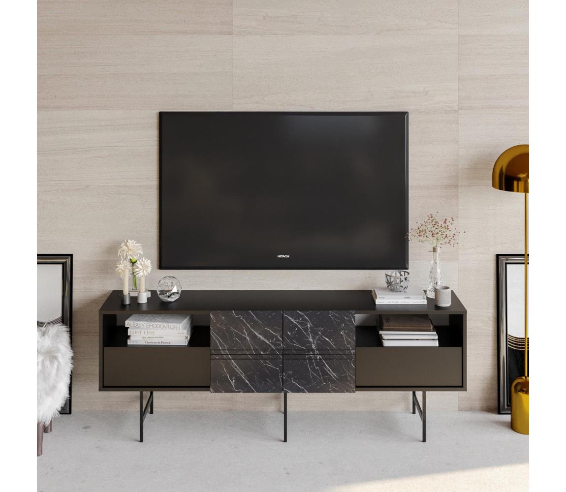  TV Stolek DERIN 65x180 cm černá 