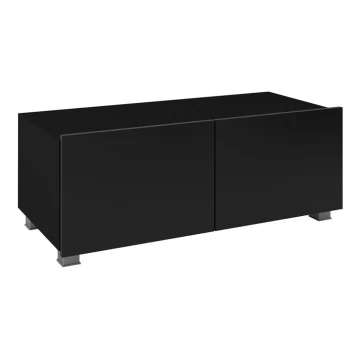 TV stolek PAVO 37x100 cm lesklá černá/matná černá