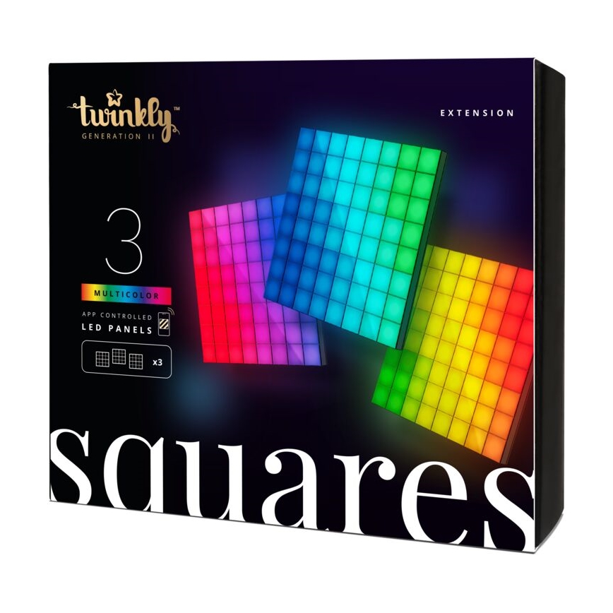 Twinkly - SADA 3xLED RGB Stmívatelný panel SQUARES 64xLED 16x16 cm Wi-Fi