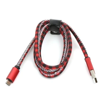 USB kabel USB A / Micro USB konektor 1m červená