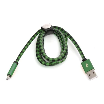USB kabel USB A / Micro USB konektor 1m zelená