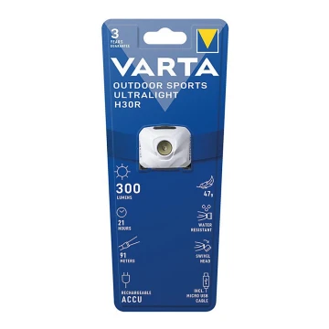 Varta 18631101401 - LED Stmívatelná nabíjecí čelovka OUTDOOR SPORTS LED/5V IPX4 bílá