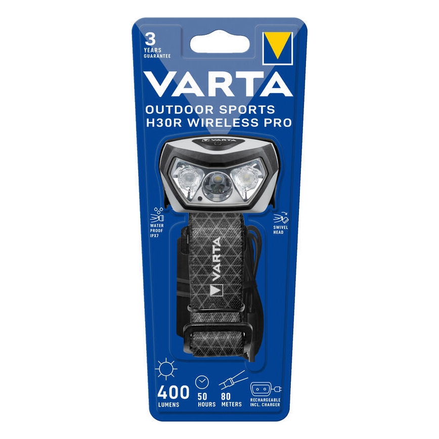 Varta 18650101401 - LED Stmívatelná nabíjecí čelovka OUTDOOR SPORTS LED/5V 1800mAh IPX7