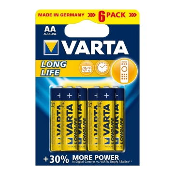 Varta 4106 - 6 ks Alkalické baterie LONGLIFE EXTRA AA 1,5V
