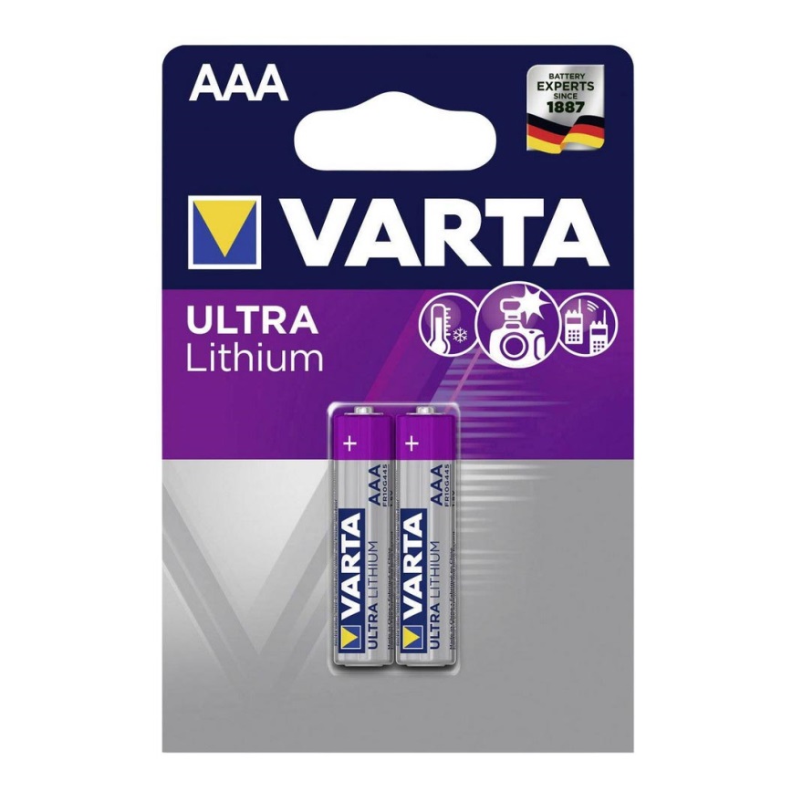 Varta 6103301402 - 2 ks Lithiová baterie ULTRA AAA 1,5V