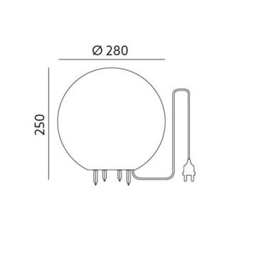 Venkovní dekorační svítidlo GARDEN BALL 1xE27/40W/230V IP65 pr. 28 cm