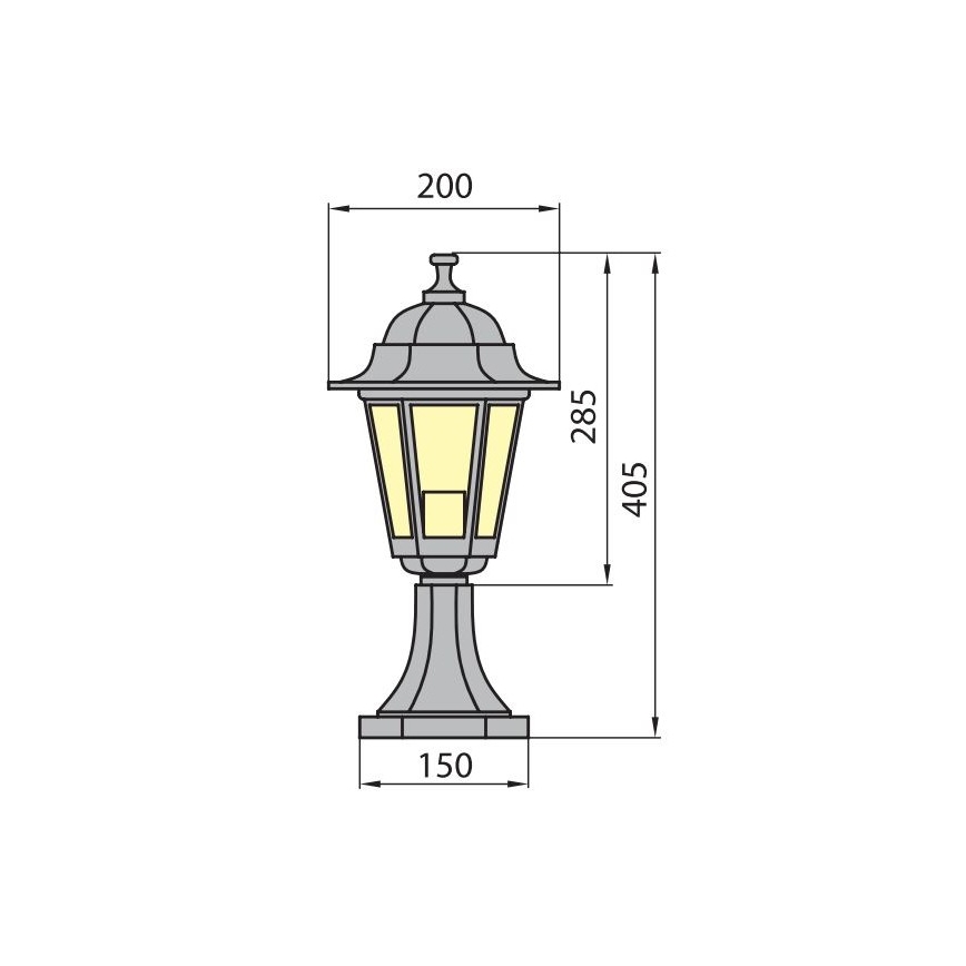 Venkovní lampa GARDEN 1xE27/60W/230V IP44 40,5 cm bílá