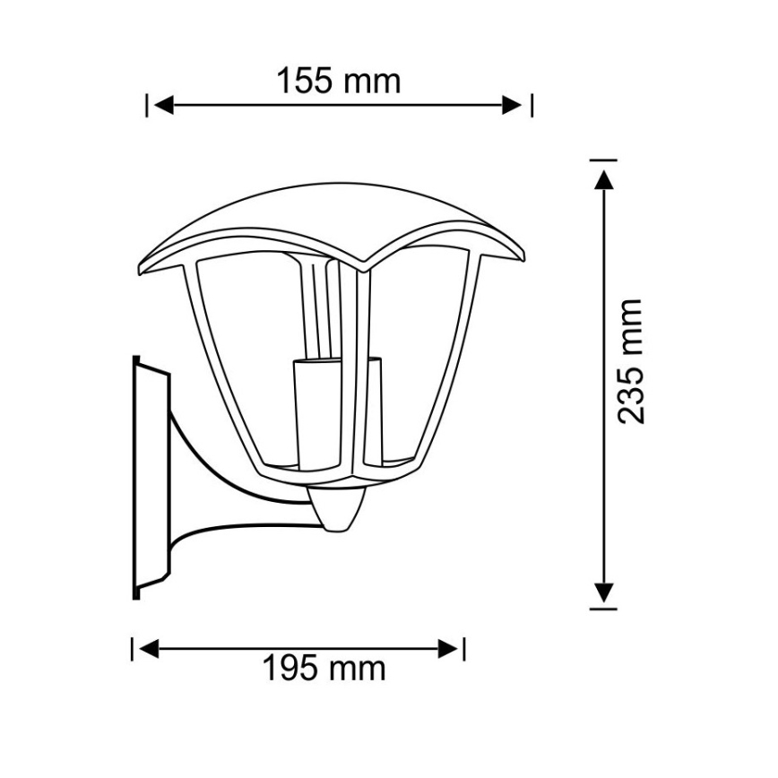 Venkovní nástěnné svítidlo IGMA 1xE27/12W/230V IP44