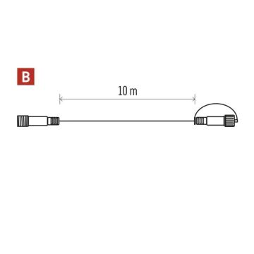 Venkovní prodlužovací kabel pro spojovací řetězy 10 m IP44