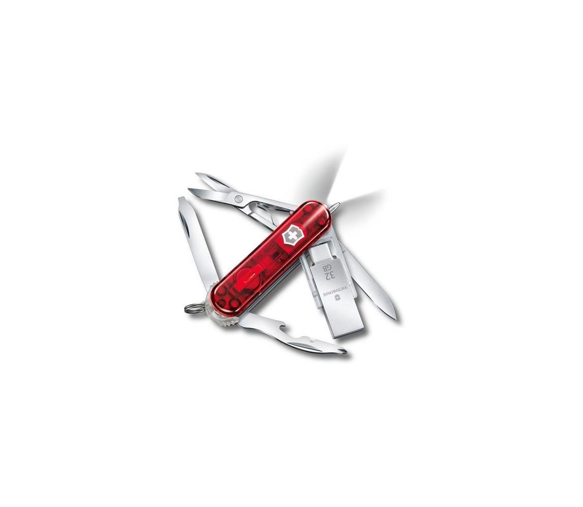 Victorinox Victorinox - Multifunkční kapesní nůž s flash diskem 6 cm/11 funkcí červená 