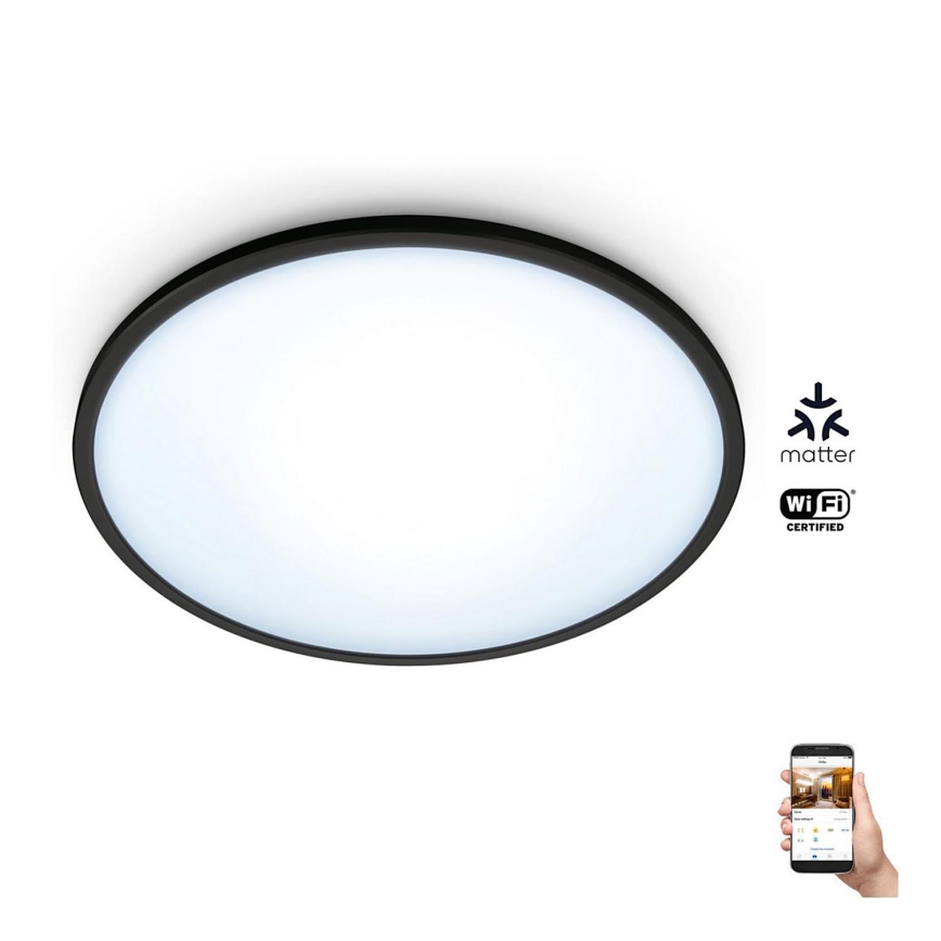 WiZ - LED Stmívatelné stropní svítidlo SUPERSLIM LED/16W/230V 2700-6500K Wi-Fi černá