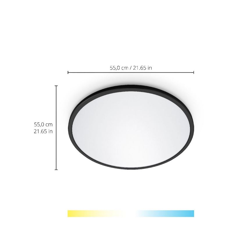 WiZ - LED Stmívatelné stropní svítidlo SUPERSLIM LED/32W/230V 2700-6500K Wi-Fi černá