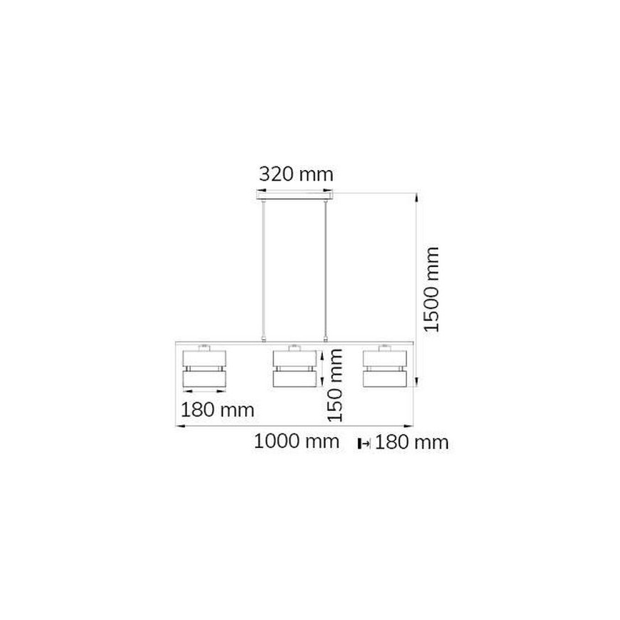 Wofi 11254 - Lustr na lanku BELLE 3xE27/42W/230V