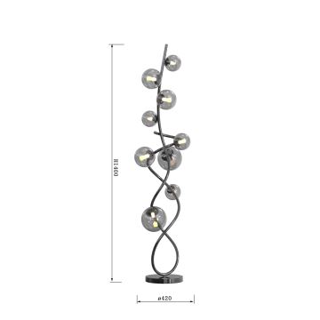 Wofi 3014-905 - LED Stojací lampa NANCY 9xG9/3,5W/230V černý chrom