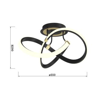 Wofi 9134-104 - LED Stmívatelný přisazený lustr INDIGO LED/44W/230V černá/zlatá
