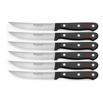Wüsthof - Sada kuchyňských nožů na steak GOURMET 6 ks černá