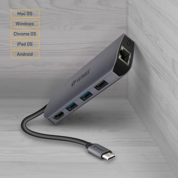 Yenkee - Víceportový adaptér 8v1 USB typu C