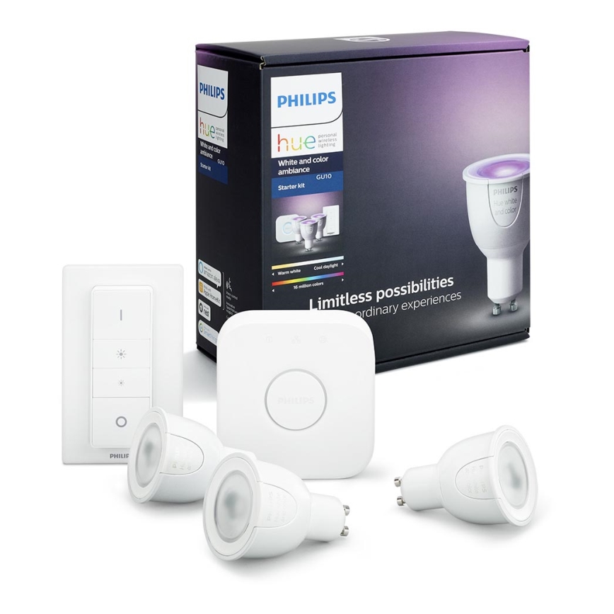 Základní sada Philips Hue WHITE AND COLOR AMBIANCE 3xGU10/6,5W/230V