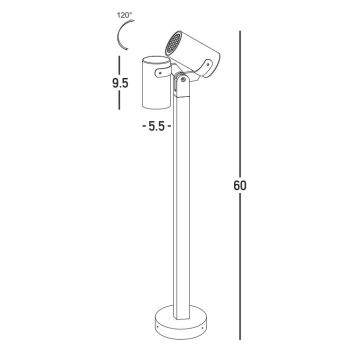 Zambelis E325 - Venkovní lampa 1xGU10/15W/230V IP54 antracit