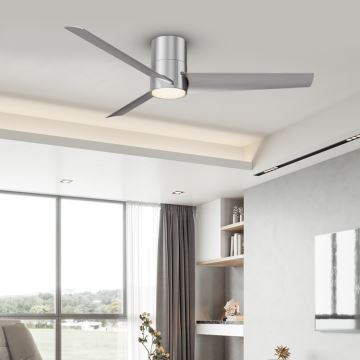 ZEVENTI - LED Stropní ventilátor BARROSA LED/18W/230V Wi-Fi Tuya matný chrom + dálkové ovládání