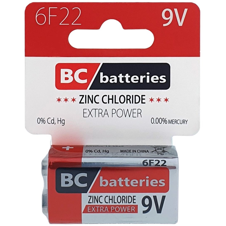 Zinkochloridová baterie 6F22 EXTRA POWER 9V