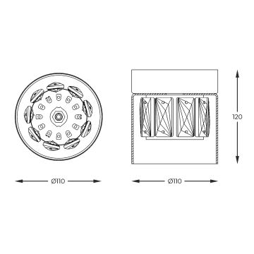 Zuma Line - Křišťálové stropní svítidlo 1xG9/28W/230V mosaz