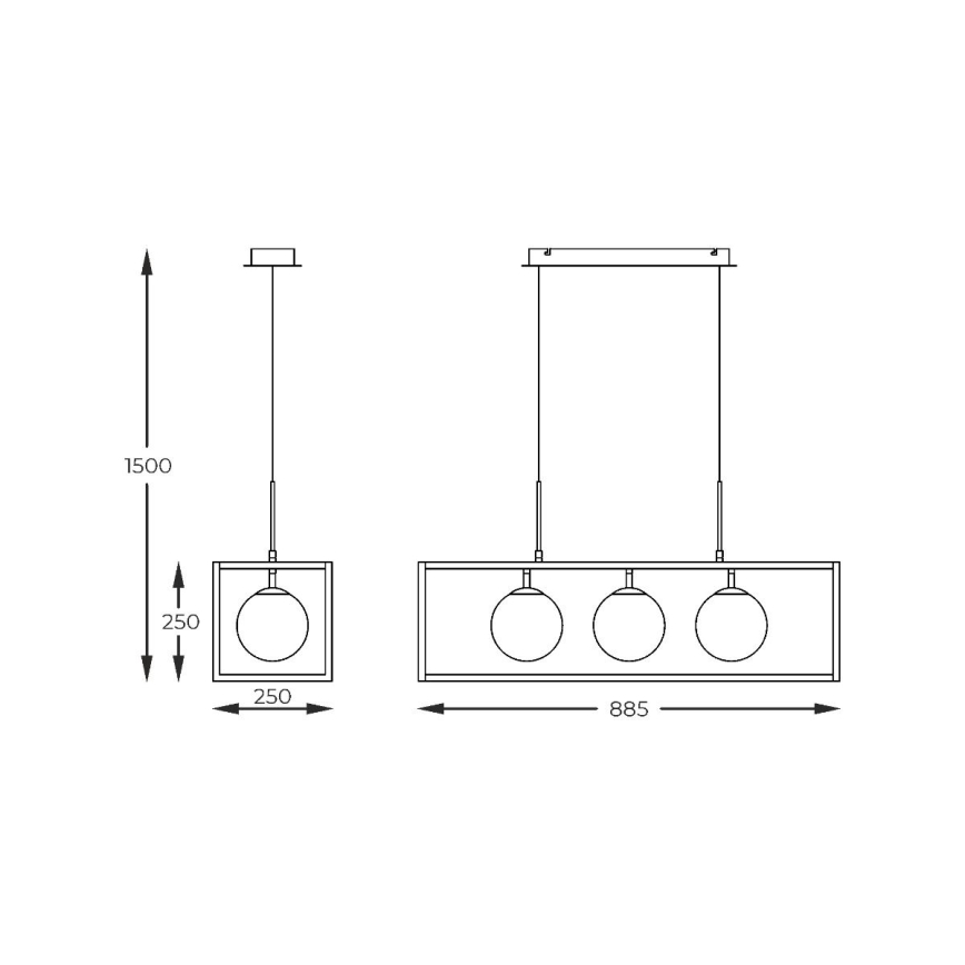 Zuma Line - LED Lustr na lanku 3xG9/3,5W/230V + LED/33W 2700-6000K + dálkové ovládání