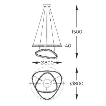 Zuma Line - LED Stmívatelný křišťálový lustr na lanku LED/36W/230V 2700-6000K + dálkové ovládání