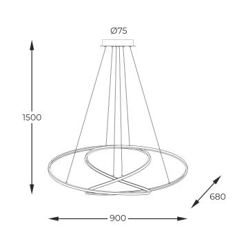 Zuma Line - LED Stmívatelný lustr na lanku LED/56W/230V zlatá