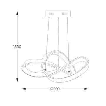 Zuma Line - LED Stmívatelný lustr na lanku LED/44W/230V černá